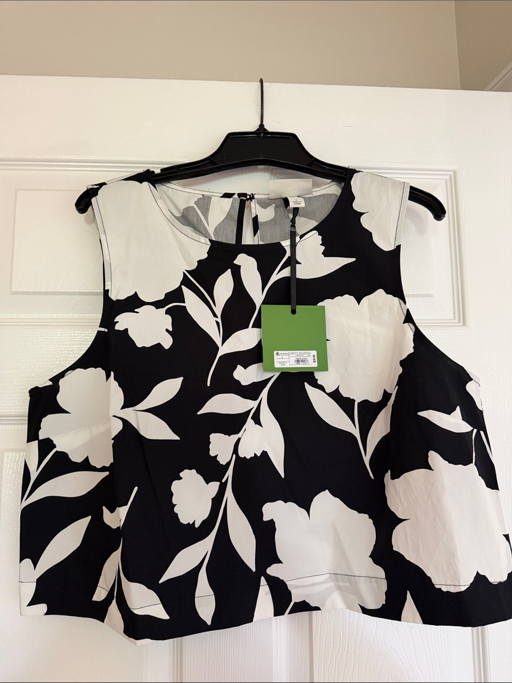 Kate Spade NY x Target Black & White Floral Sleeveless Top L NWT